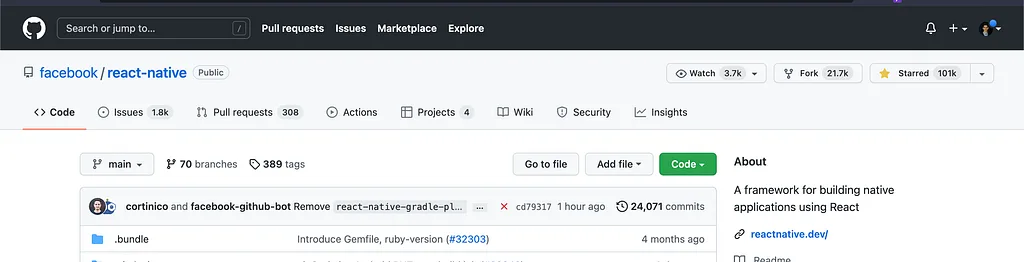 Starring a repository on GitHub